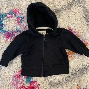 Mini mioche black zip up hoodie 3-6 months